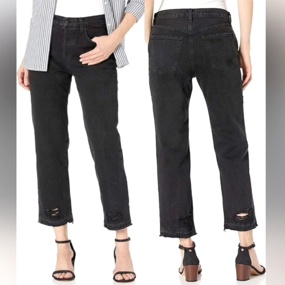 J BRAND Ivy High Rise Straight Crop Jean in Black Wash (Size 27) - Picture 1 of 9